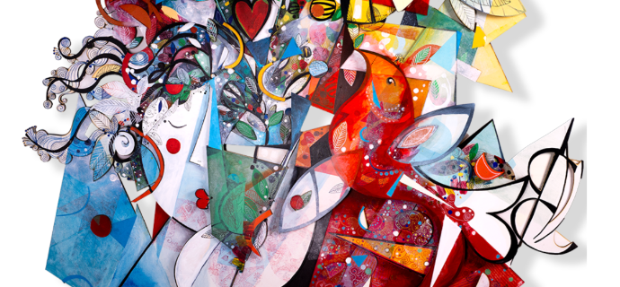 Top dialogue - 3D Wall Sculpture - 78.7 x 78.7 in